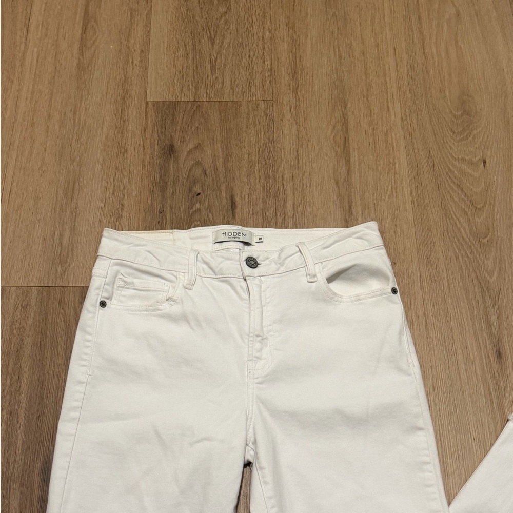 Hidden Los Angeles Elegant White Straight Leg Jeans size 28 - Picture 4 of 6